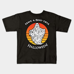 Ghost Have a Boo-tiful Halloween Retro Vintage Kids T-Shirt